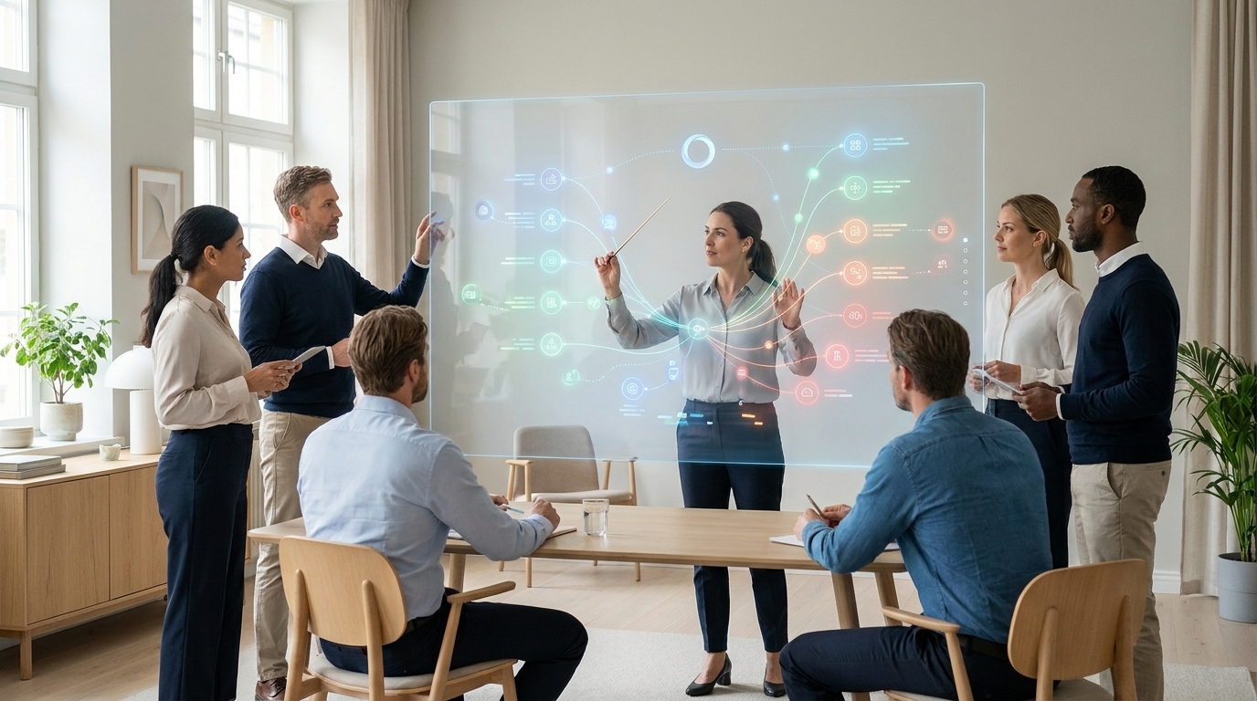 AI content orchestration for B2B demand generation teams - Oleno professional guide illustration