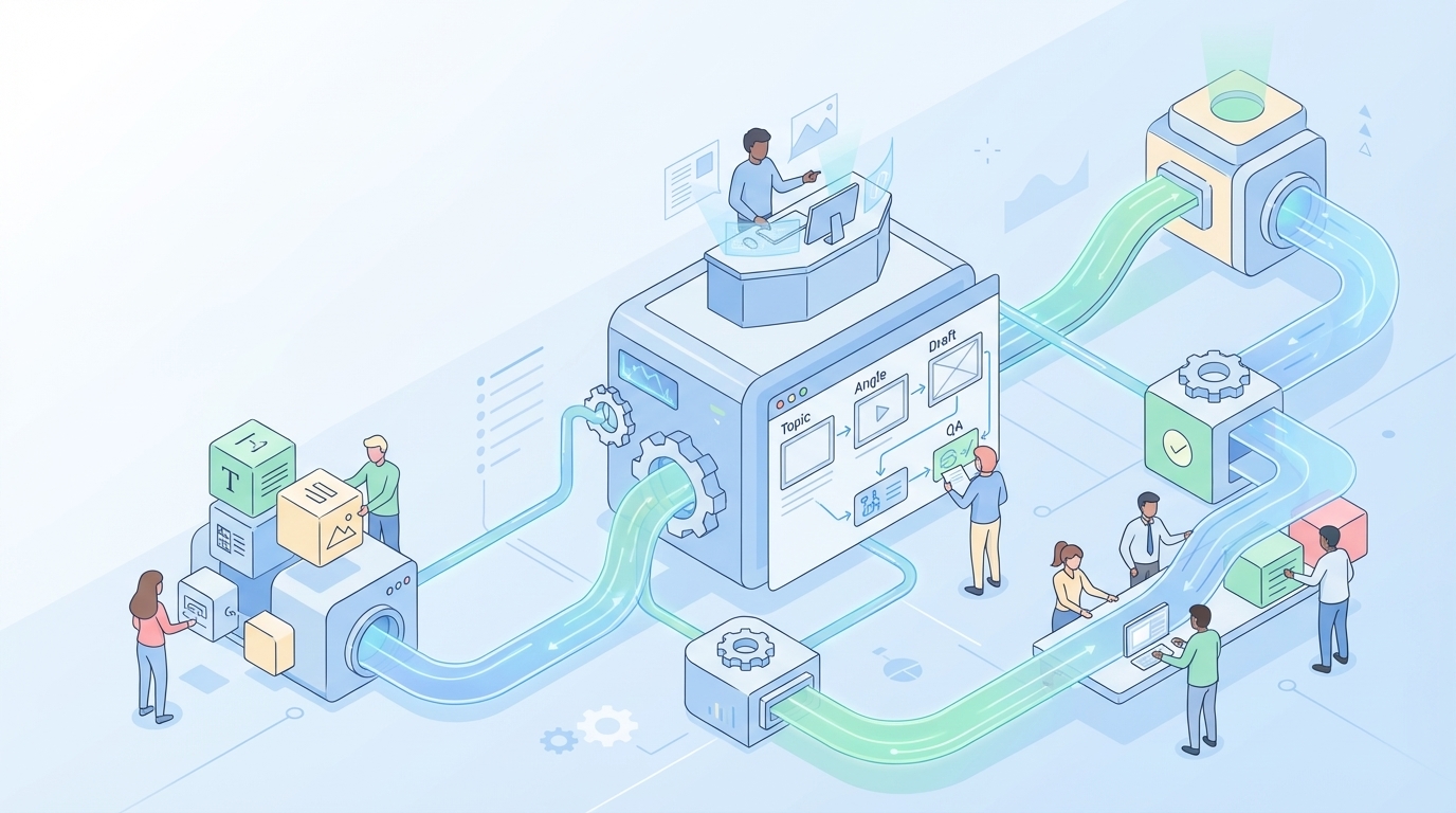 Creating Modular Content Streams Using Storyboard Workflows - Oleno professional guide illustration