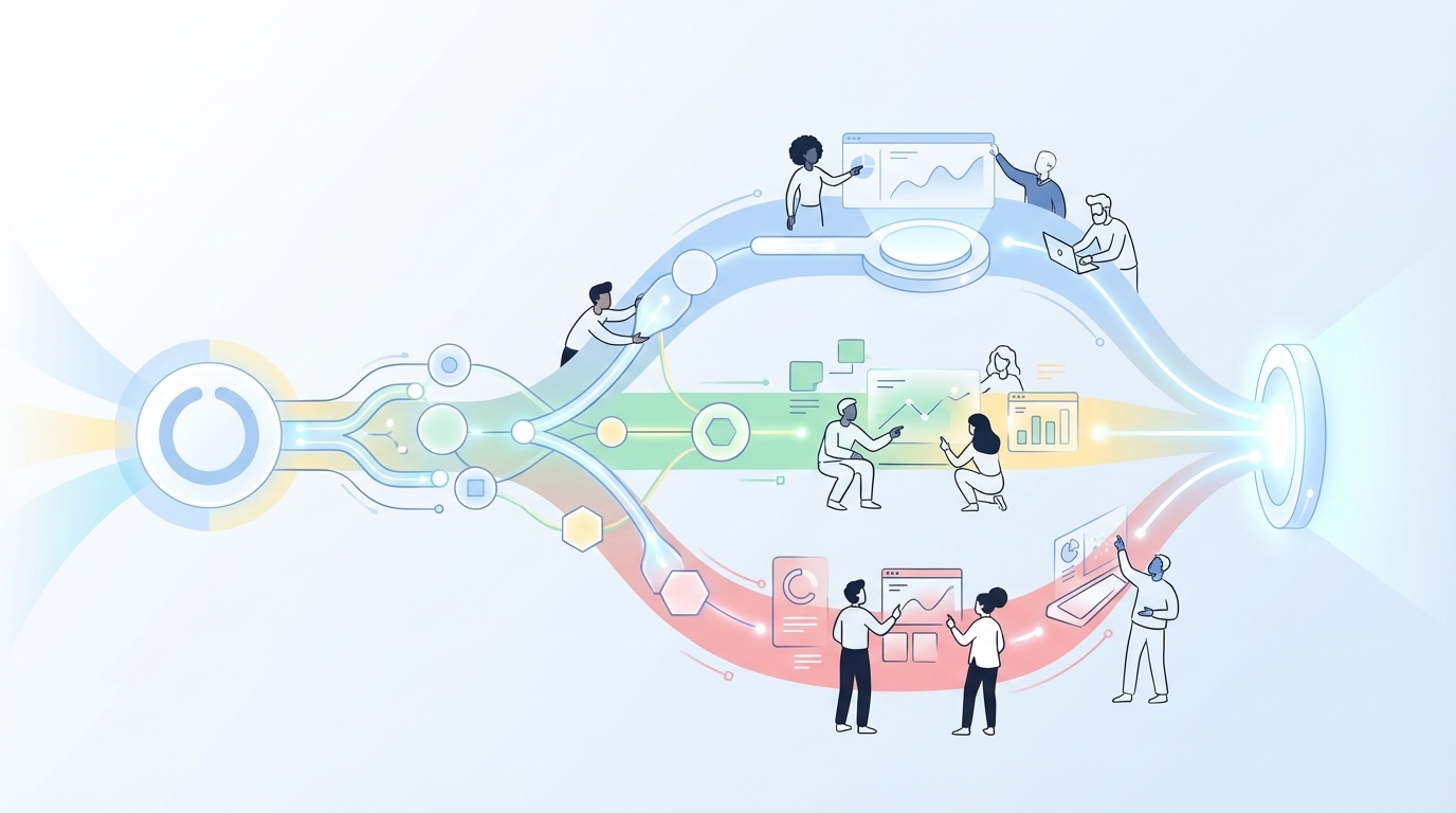 How Storyboard Allocates Topics Across Funnel Jobs - Oleno professional guide illustration