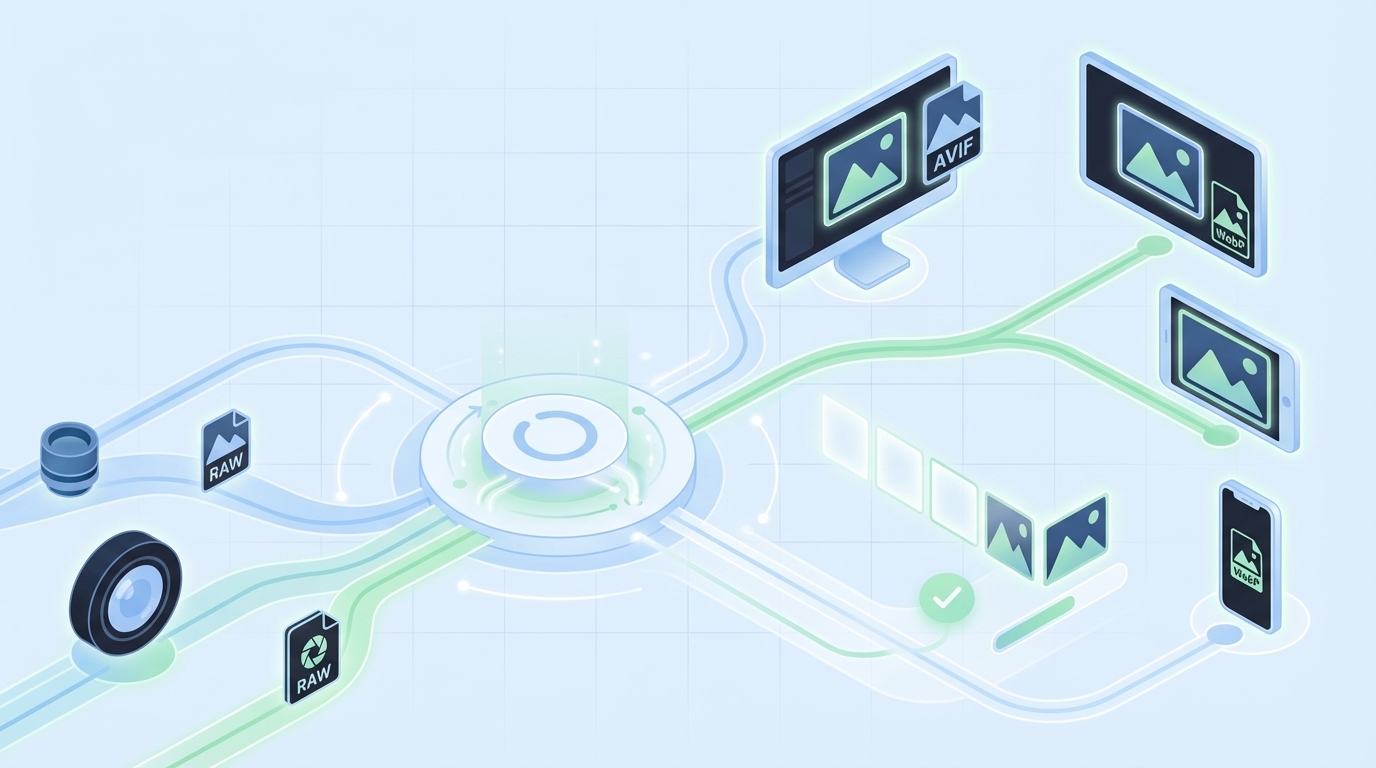 Image Optimization Workflow: Responsive AVIF/WebP with Lazy Loading - Oleno professional guide illustration