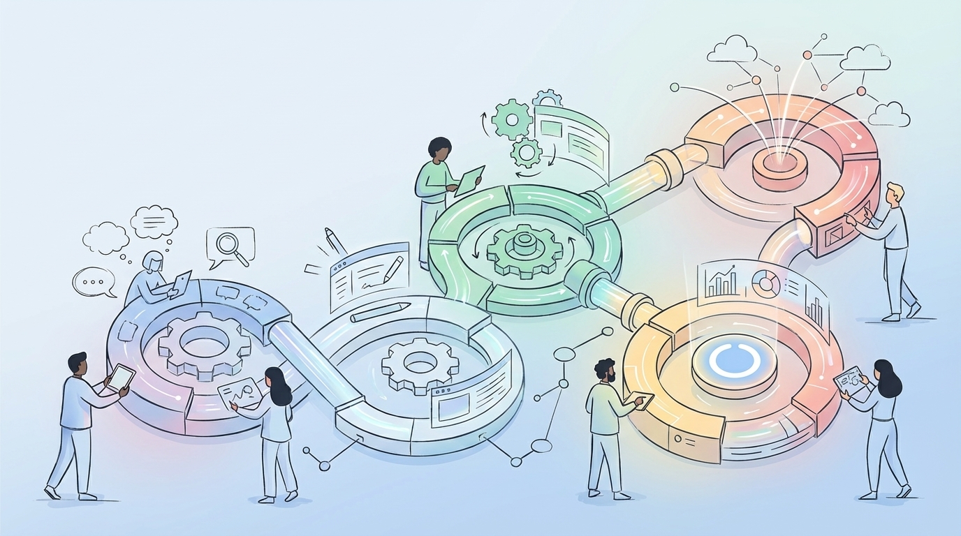 The Five Stages of Product Marketing Content Consistency - Oleno professional guide illustration