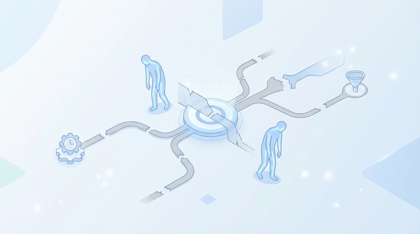 The Human Side, When Thought Pieces Fall Flat concept illustration - Oleno