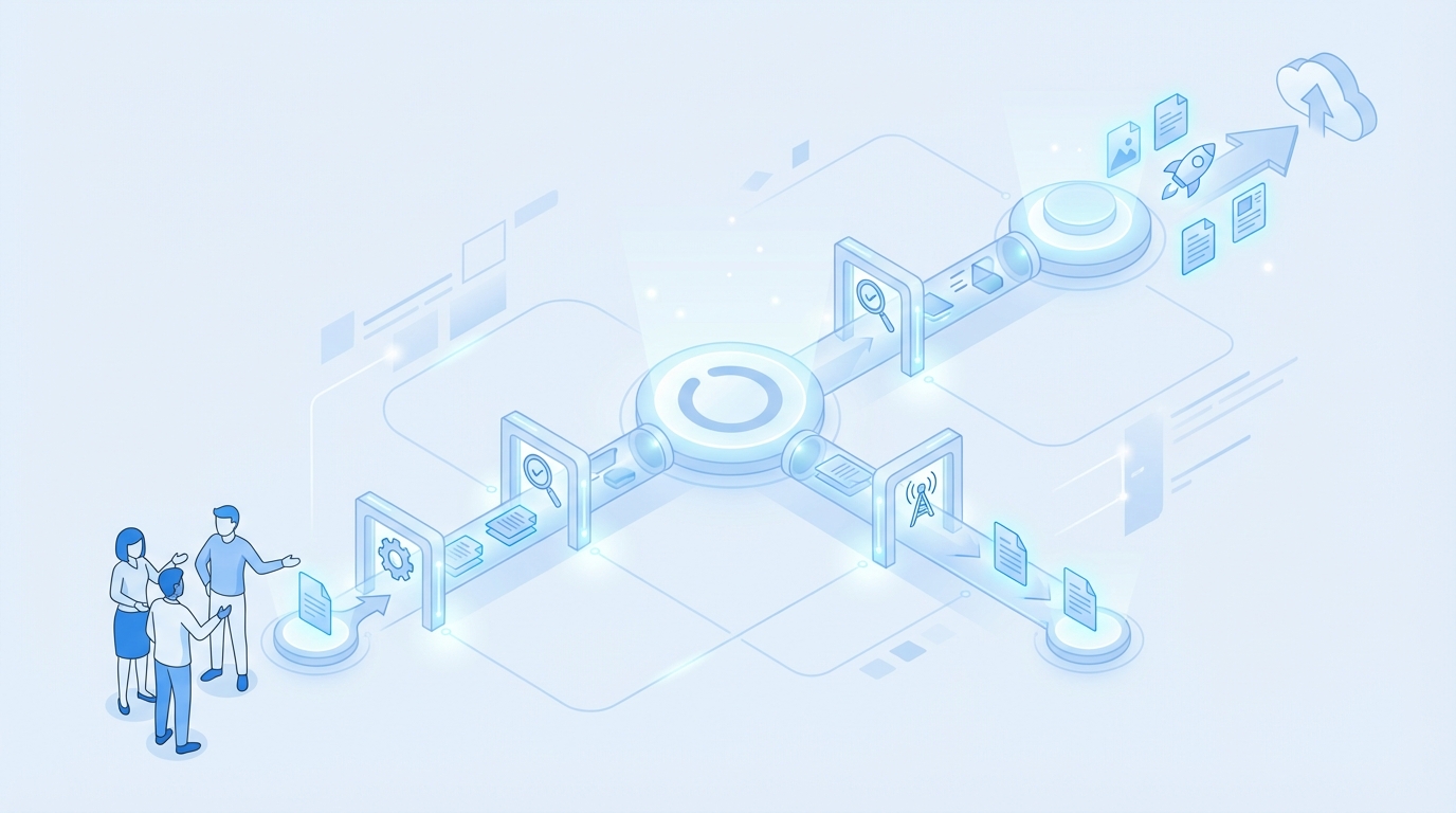 How Oleno Runs This Curriculum With a Small Team concept illustration - Oleno