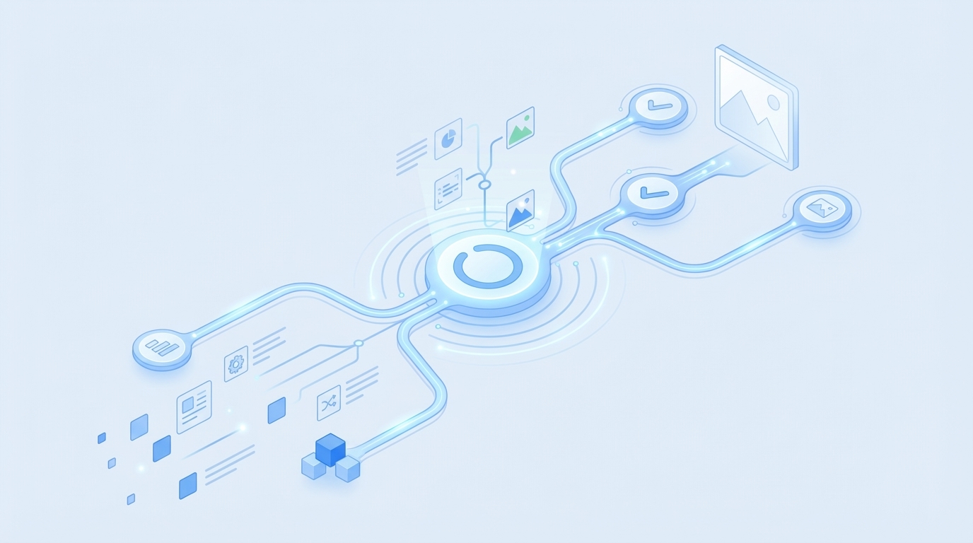 How Oleno Operationalizes The 3-Step Visual Workflow End To End concept illustration - Oleno