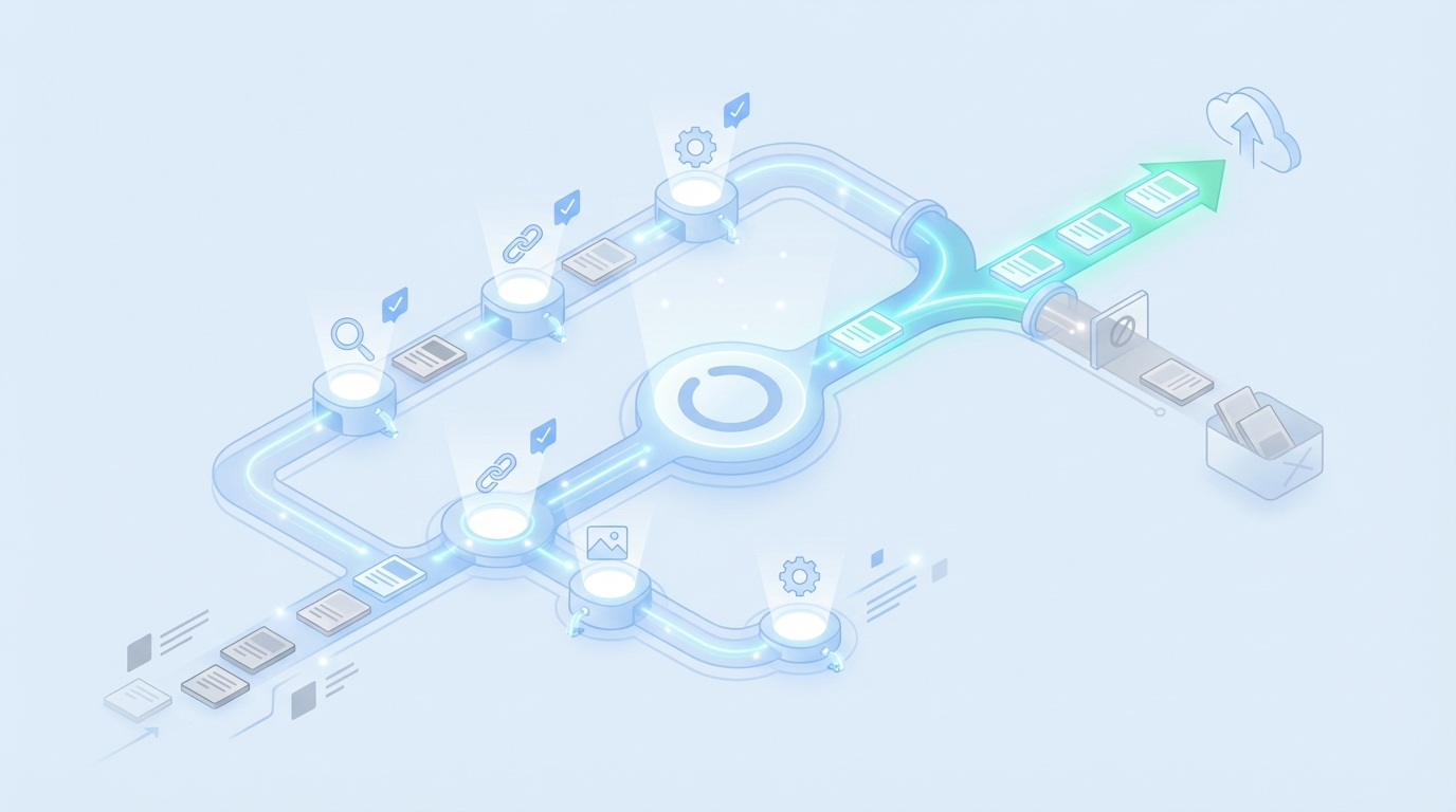 How Oleno Enforces Pre-Publish Quality Without Manual Edits concept illustration - Oleno