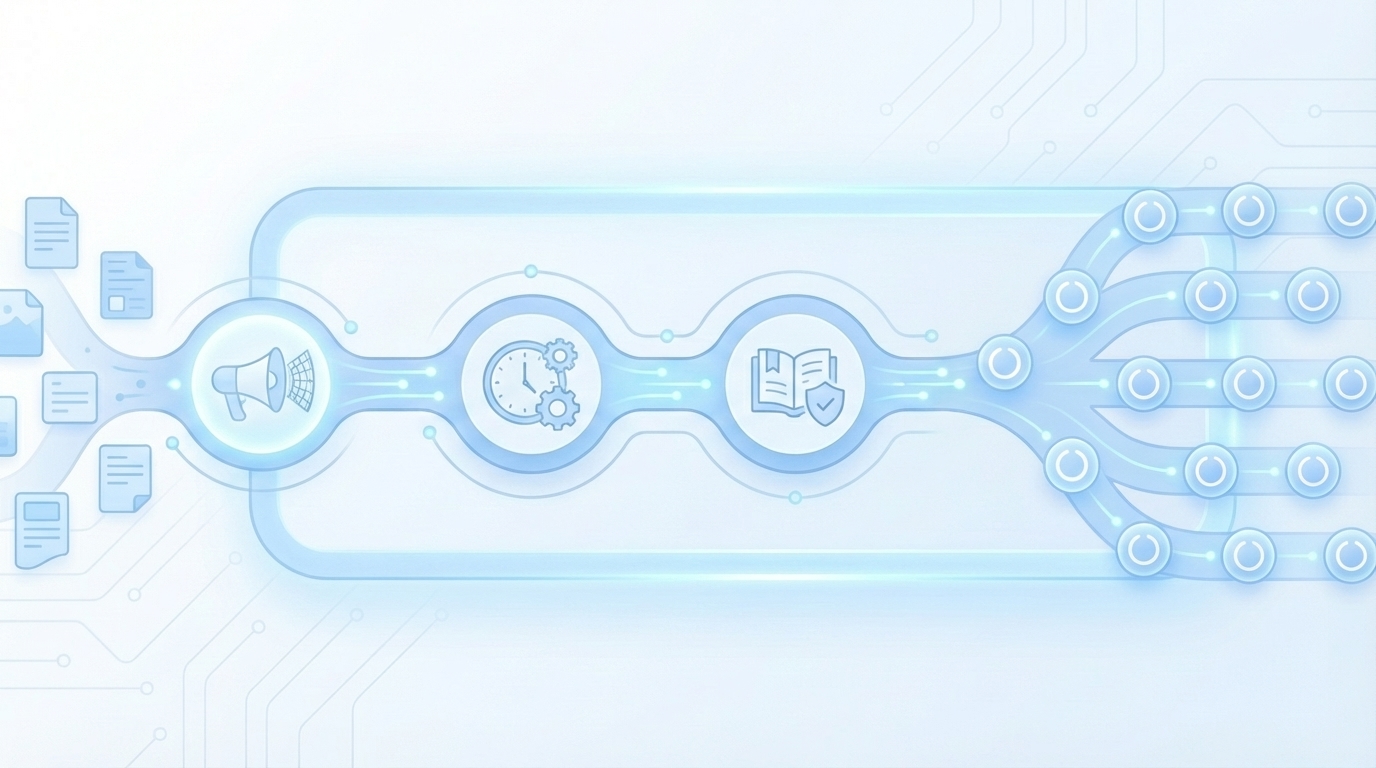 How Oleno Enforces Schedule Rules And Brand Voice At Scale concept illustration - Oleno