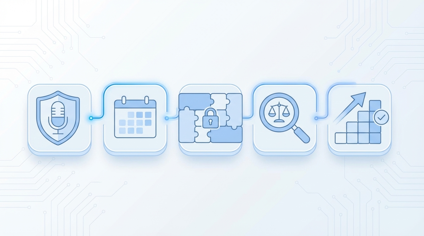 A Voice-Safe Scheduling Playbook That Scales Without Drift concept illustration - Oleno