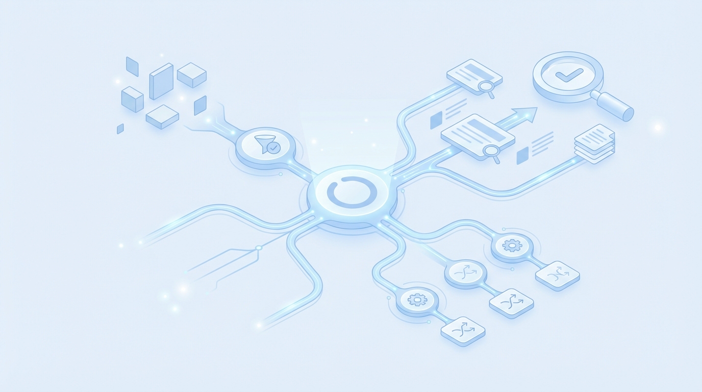 AirOps Review: Customizable Workflows and AEO for Best content orchestration platform for small business concept illustration - Oleno