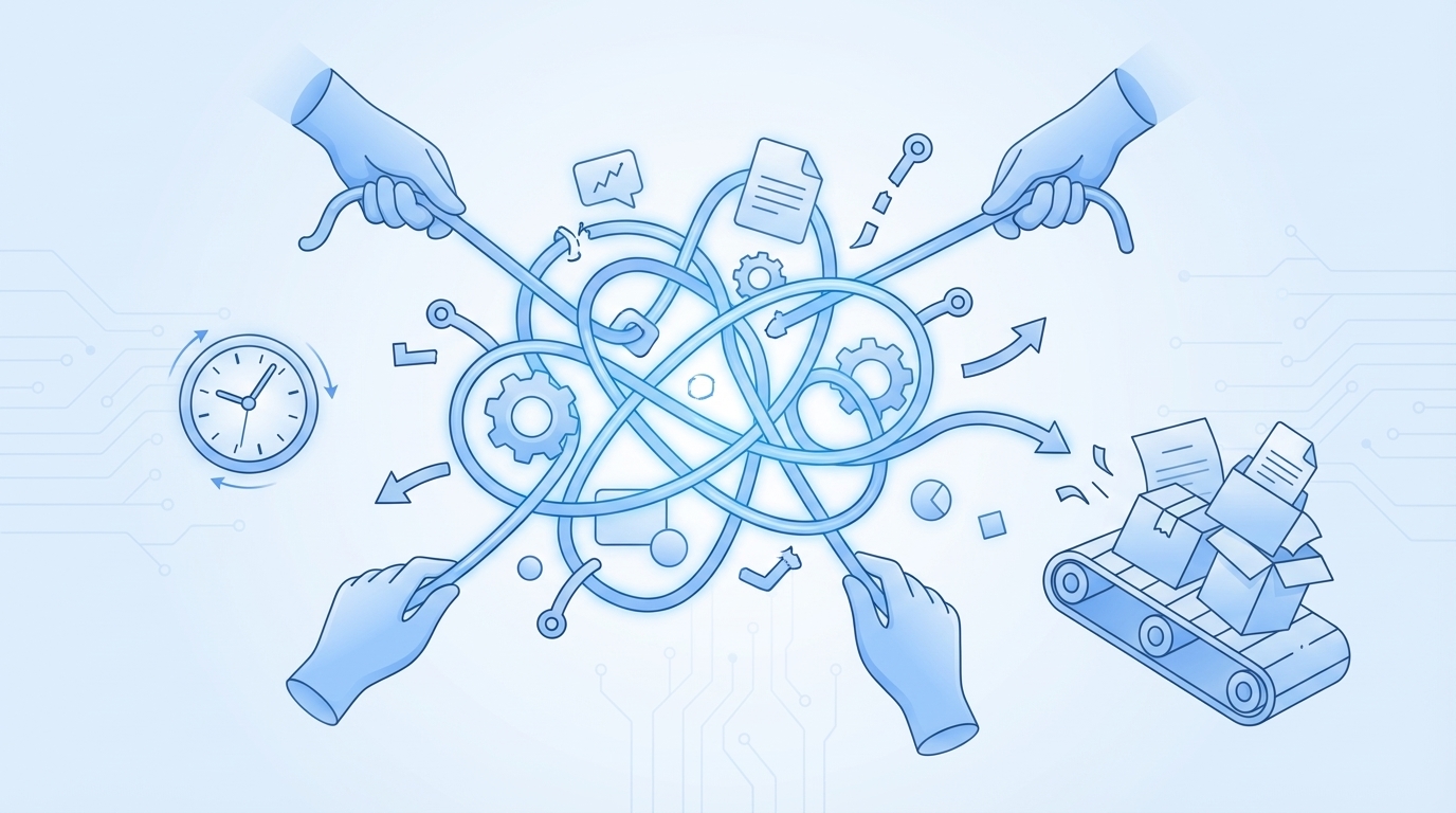 When Content Ops Run Without Rules, It Feels Like This concept illustration - Oleno