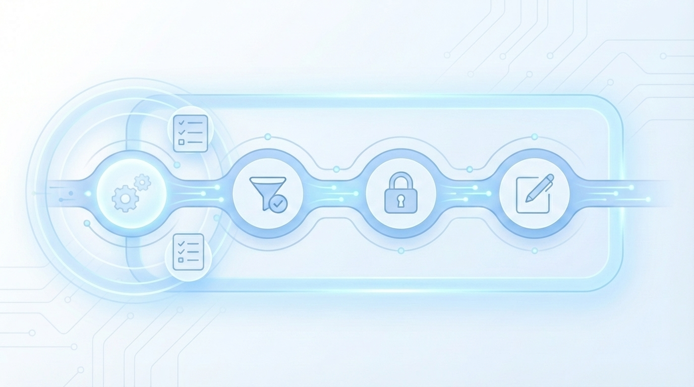 The New Operating Model: Lean Core, Governed Pipeline concept illustration - Oleno