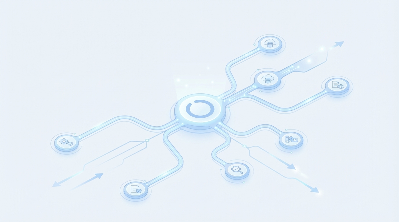 How Oleno Automates The End‑To‑End System With Control Built In concept illustration - Oleno