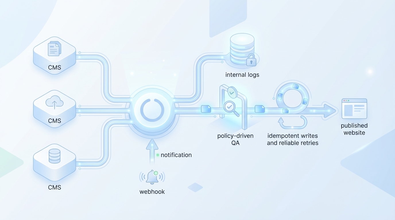 How Oleno Runs CMS-Agnostic Publishing Safely concept illustration - Oleno