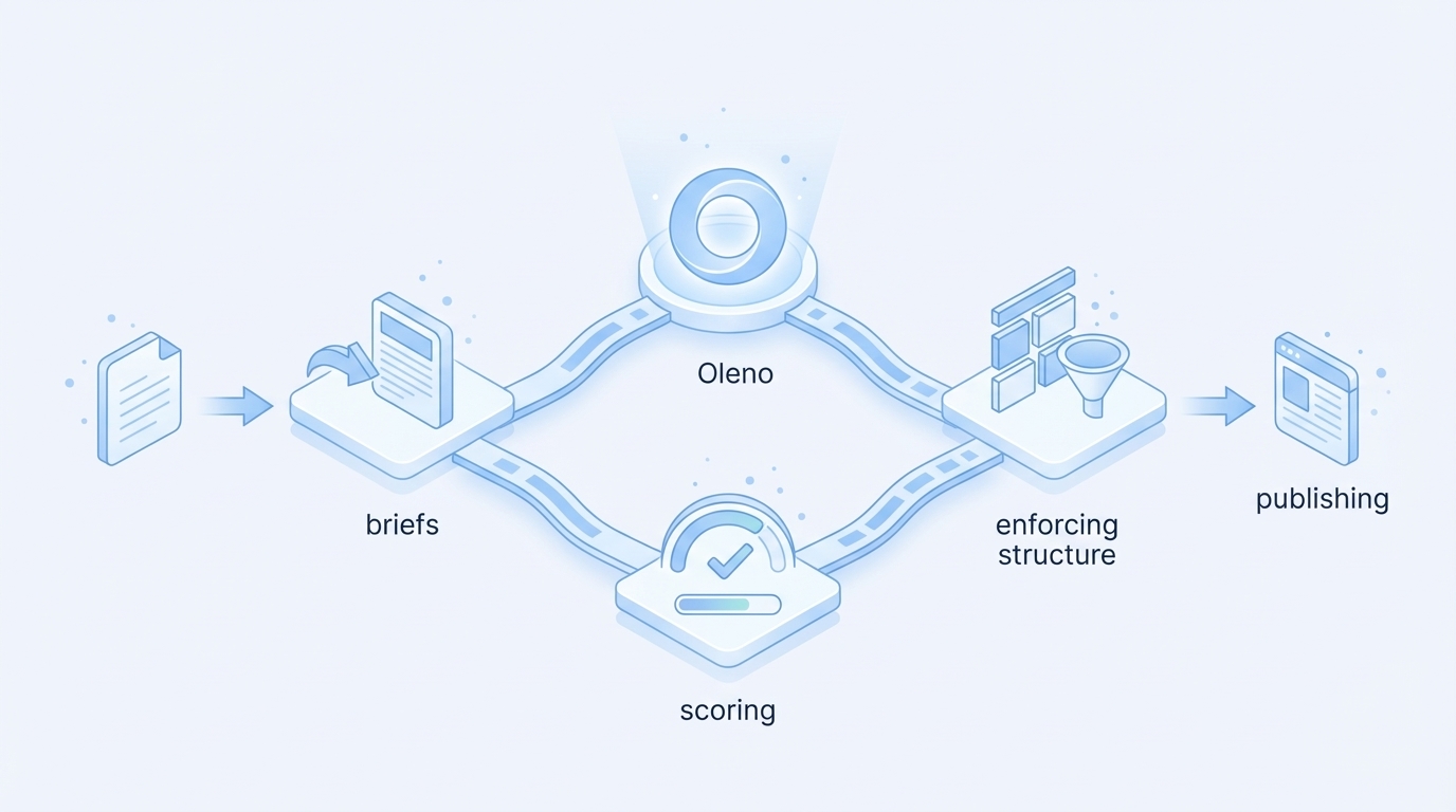 How Oleno Automates Information-Gain Briefs End To End concept illustration - Oleno