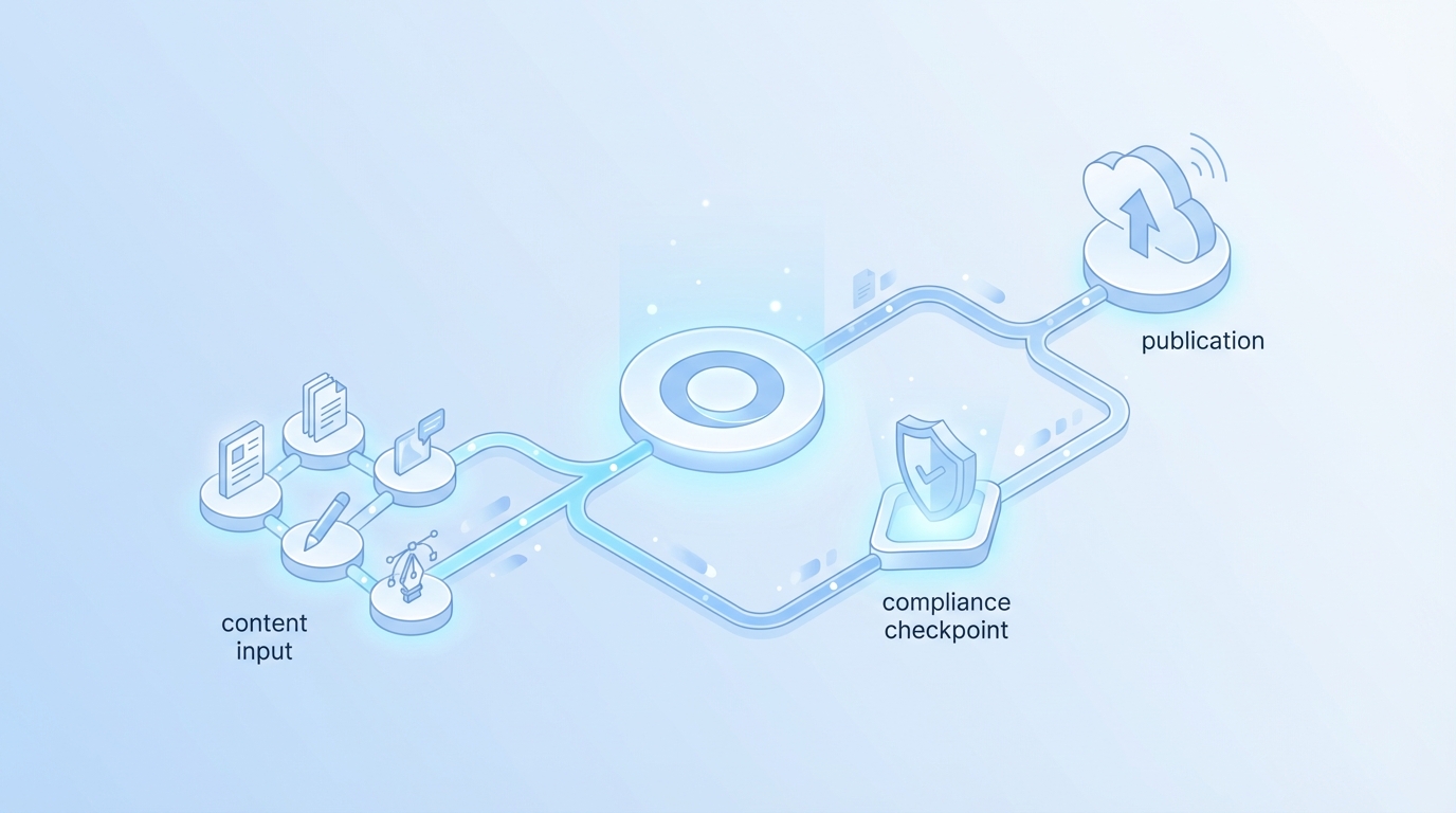The New Way: Build a Compliance-First Automated Content Workflow concept illustration - Oleno