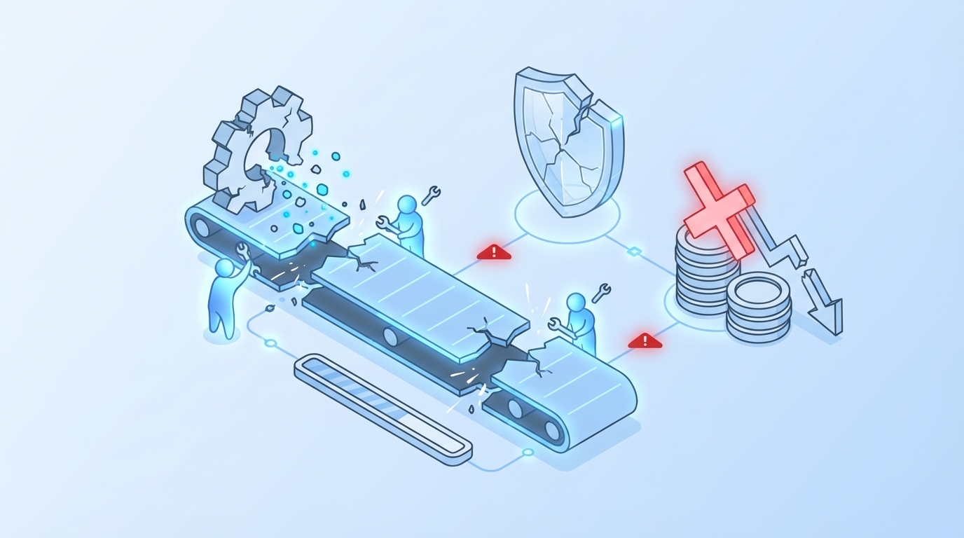 When Quality Slips, Trust Erodes And Budgets Get Cut concept illustration - Oleno