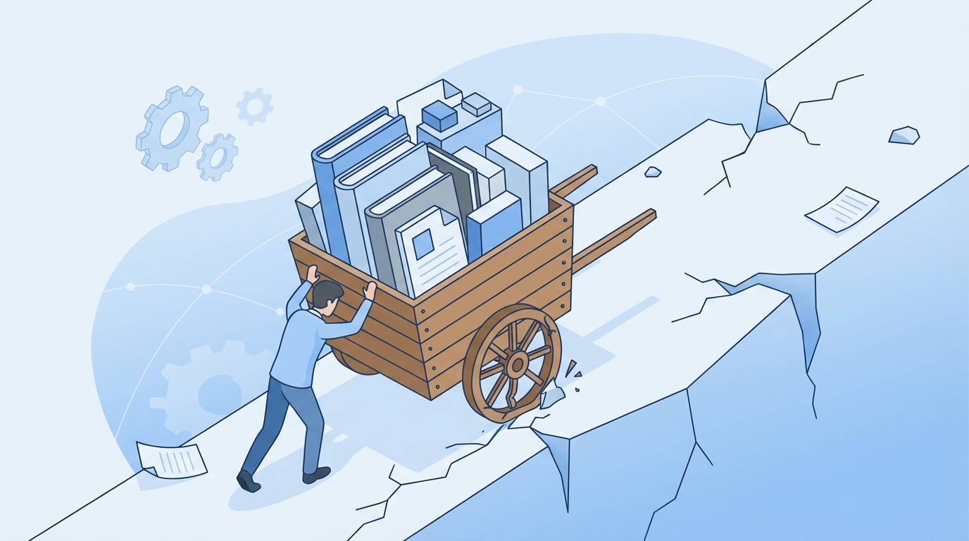 What It Feels Like To Carry a Bloated Library concept illustration - Oleno