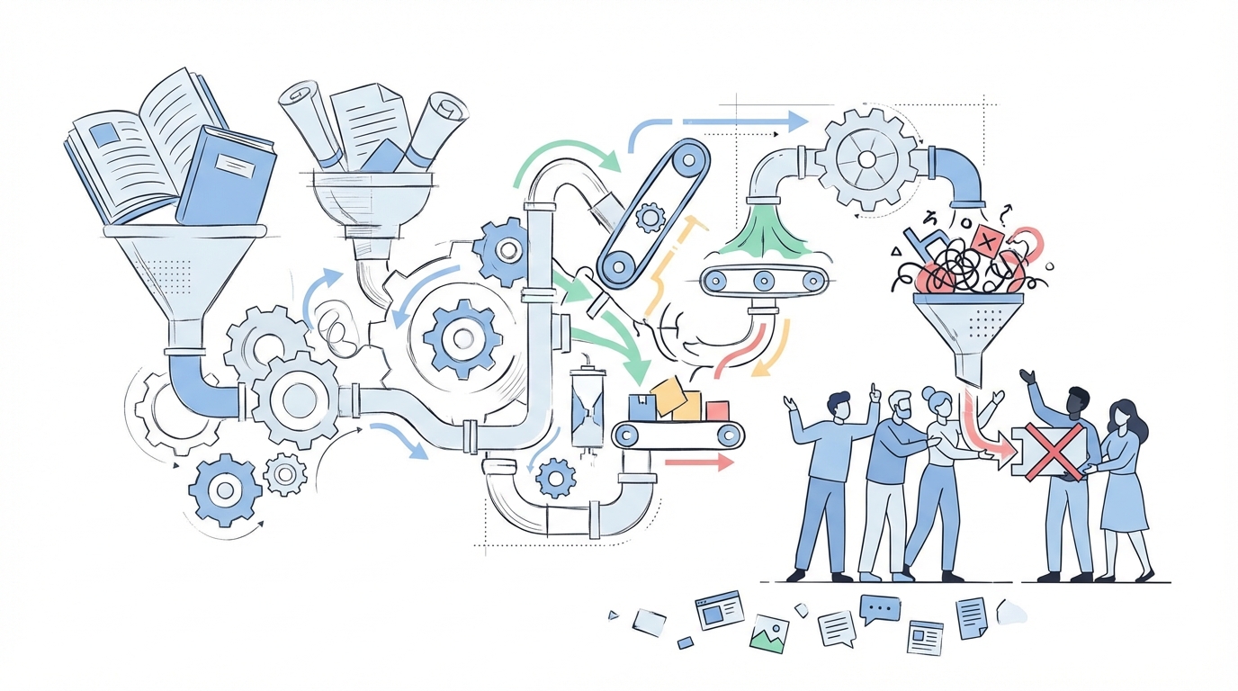 Why content repurposing breaks down in B2B SaaS concept illustration - Oleno