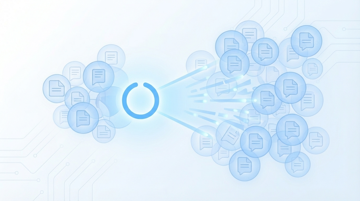 Why Publishing More Dilutes Authority (And How Saturation Hides) concept illustration - Oleno