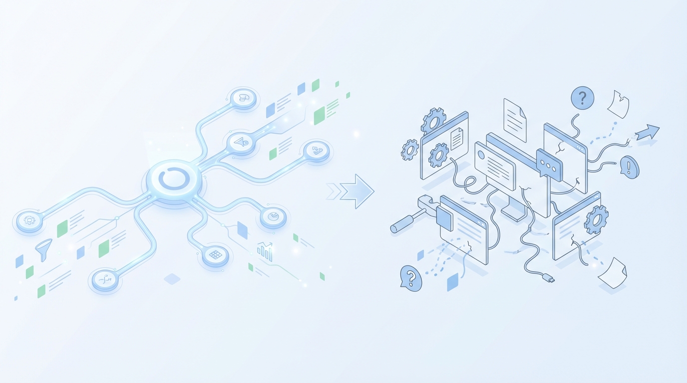 How Demand-Generation Execution Software Differs From Prompting And Patchwork Stacks concept illustration - Oleno