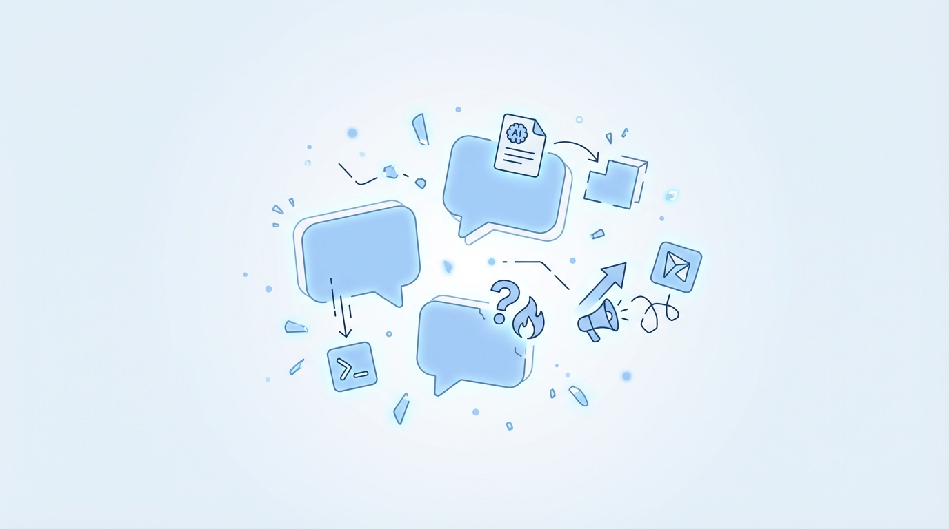 What Fragmentation Feels Like Day to Day for What is demand-generation execution software? concept illustration - Oleno