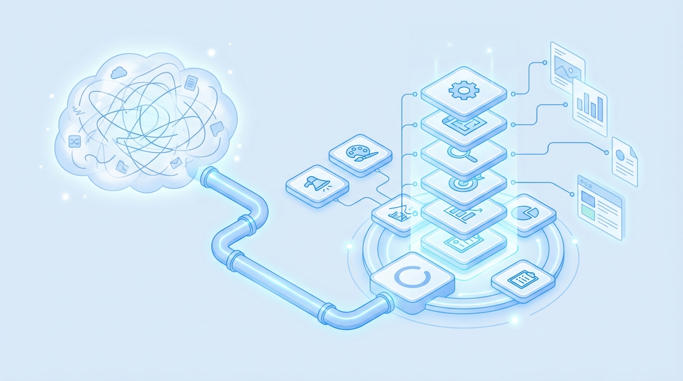 In Practice: How Oleno Operationalizes the 6‑Layer Stack concept illustration - Oleno