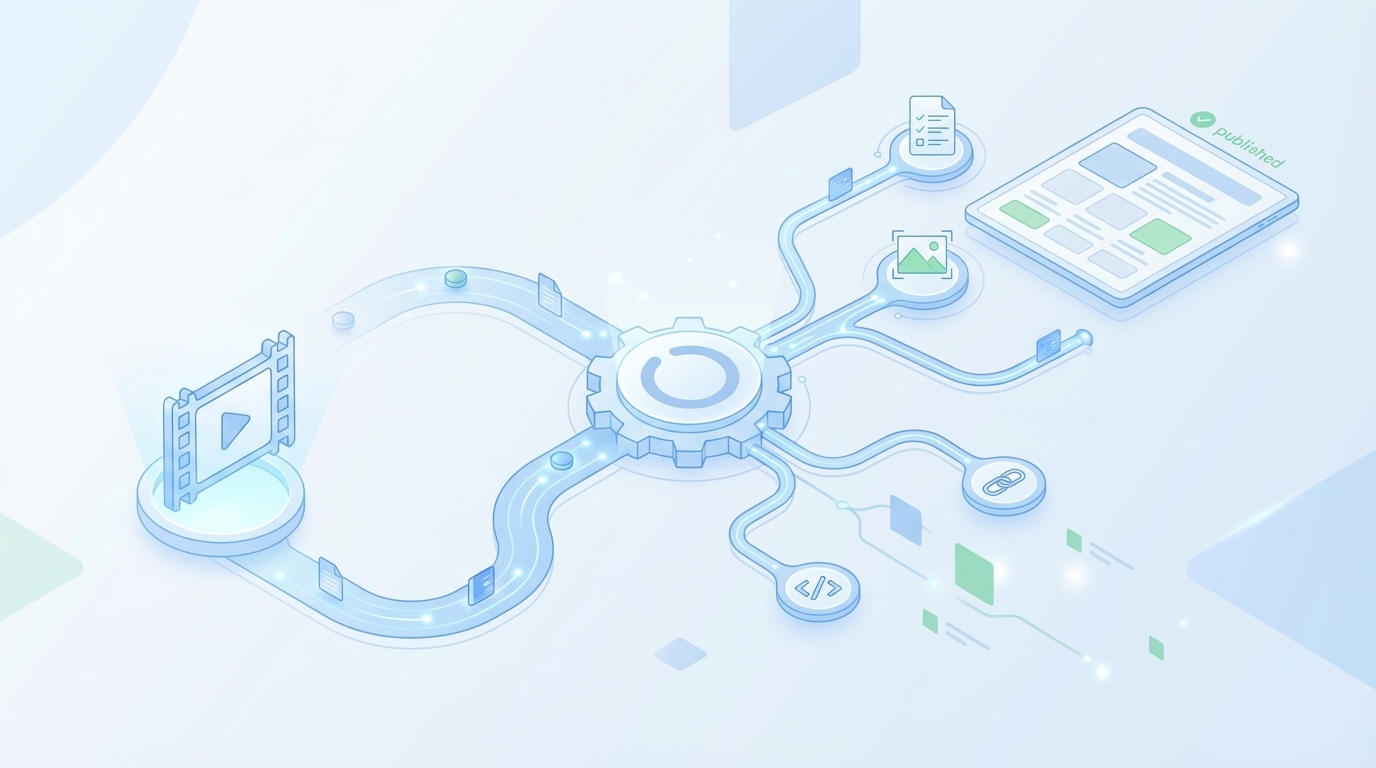 How Oleno Automates This Workflow From Draft To Publish concept illustration - Oleno