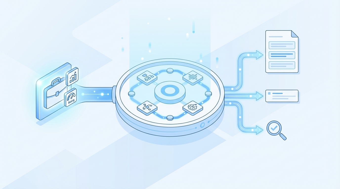 How Oleno Turns Your Brief Into A Snippet-Ready, Measurably Original Article concept illustration - Oleno