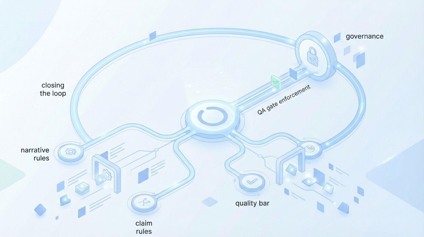 How Oleno Enforces Narrative Rules And Closes The Loop concept illustration - Oleno