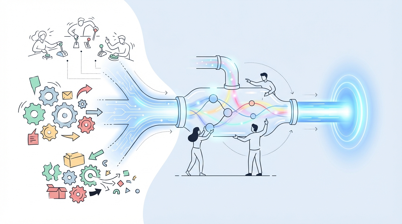 Why Marketing Teams Built For Tasks Struggle To Produce One Clear Story concept illustration - Oleno