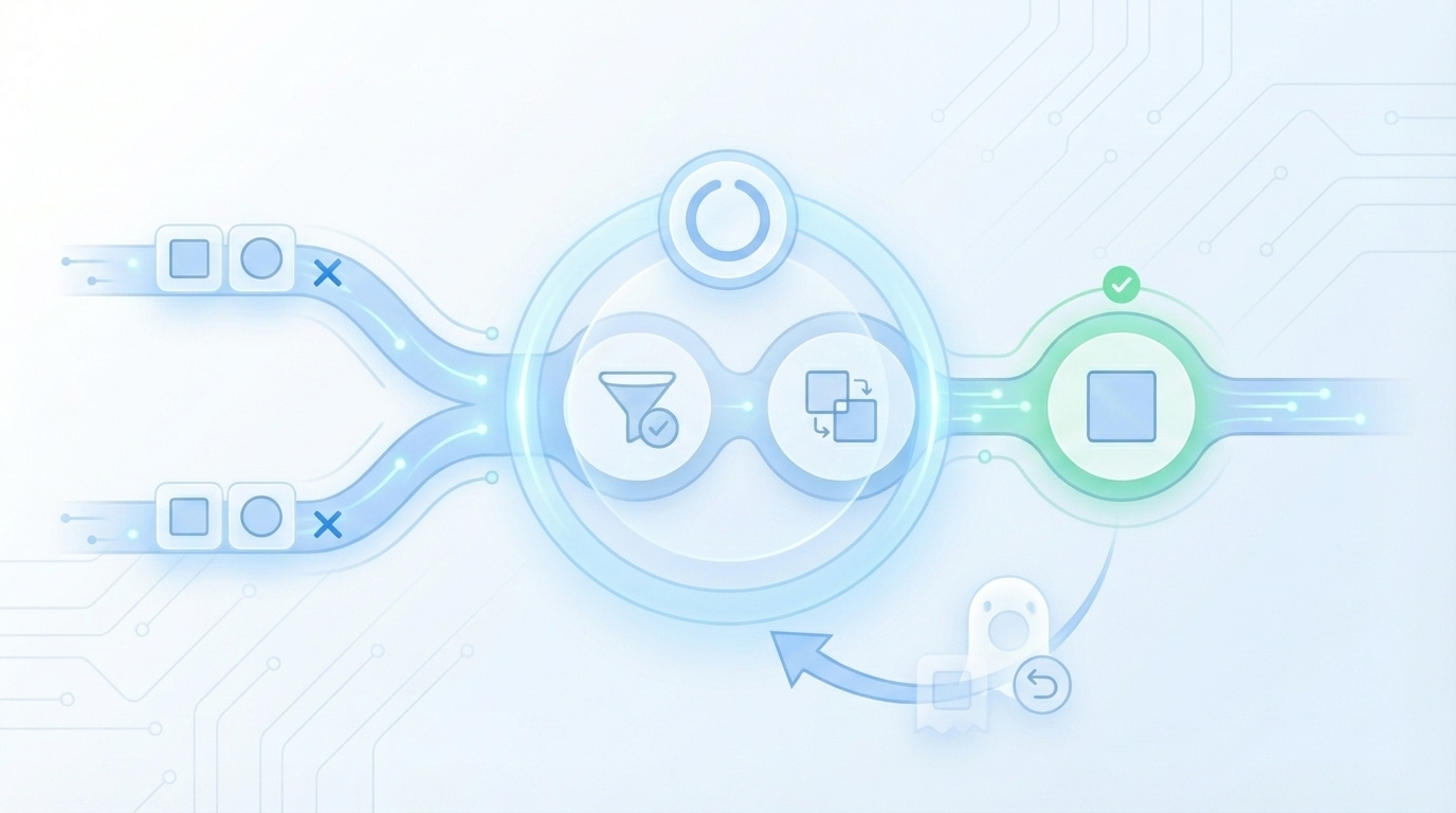Multisite Conflict Resolution, Deduping, And Rollback concept illustration - Oleno