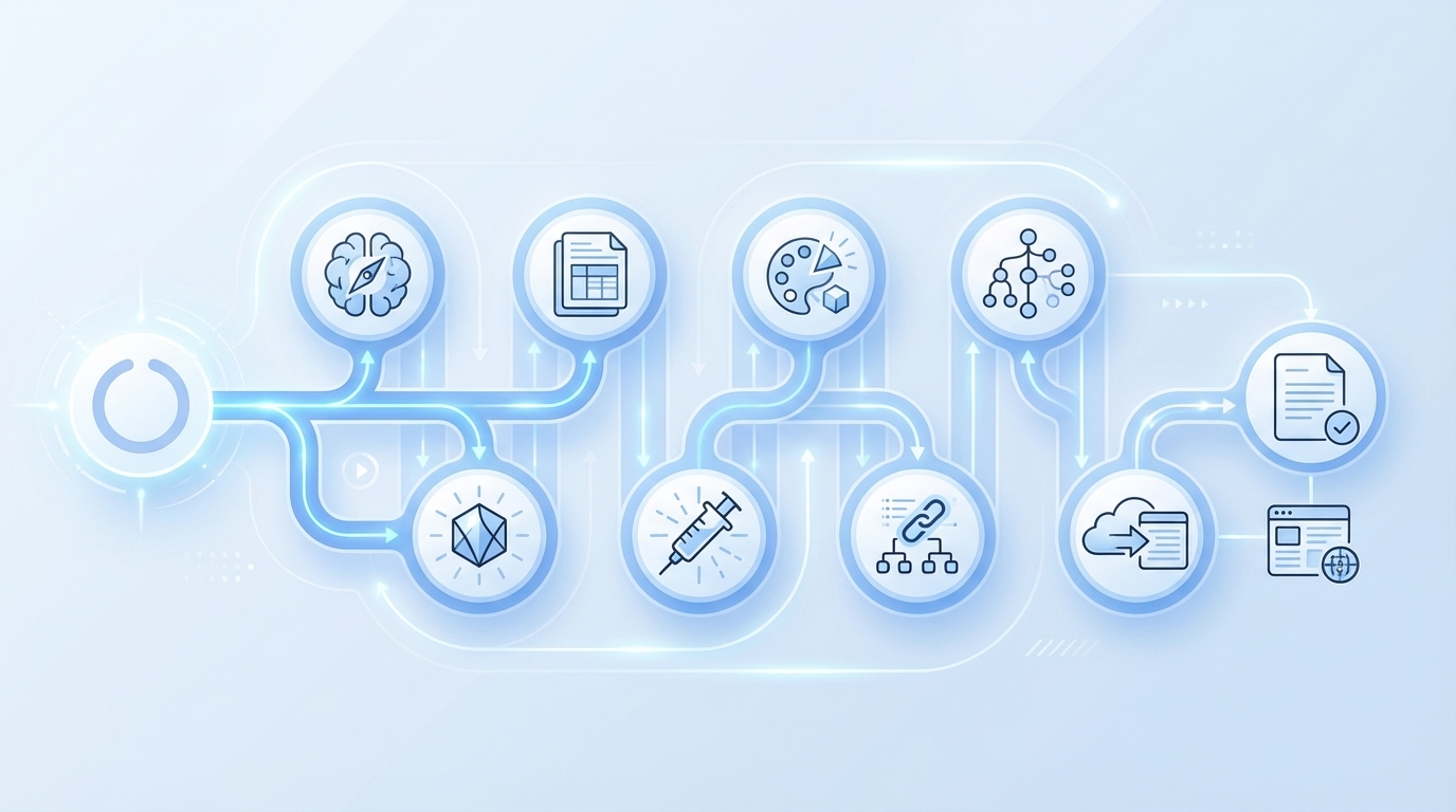 How Oleno Operationalizes The 8-Step Pipeline concept illustration - Oleno