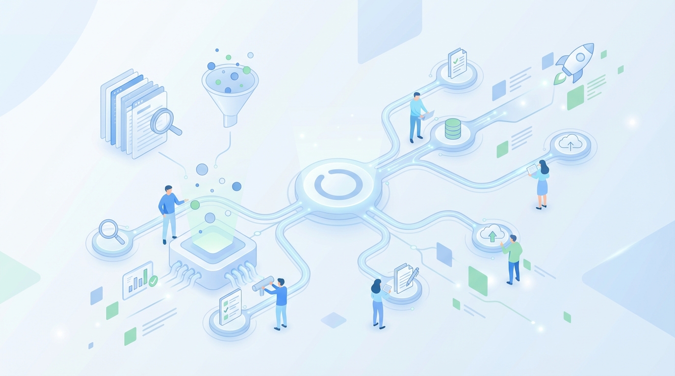 How Oleno Operationalizes Topic Bank and Topic Research concept illustration - Oleno