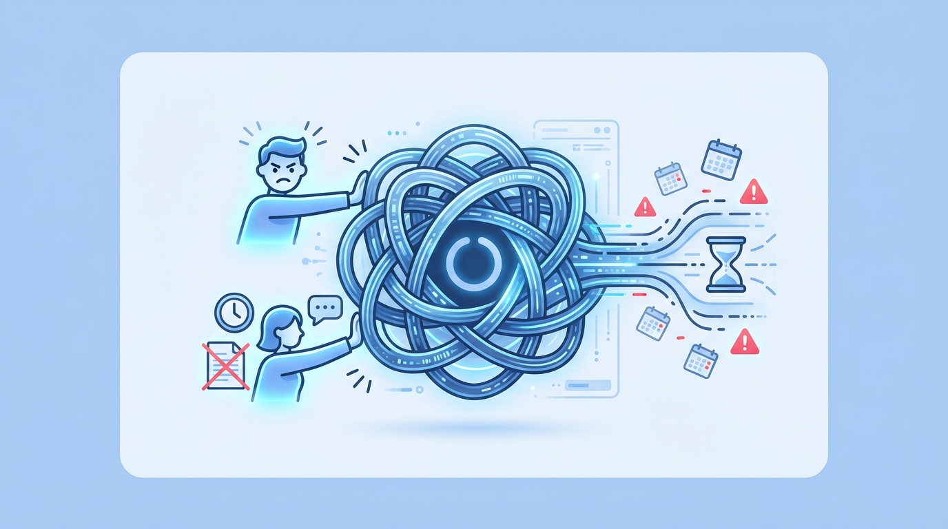 The Frustration Of Fixing Voice After The Fact concept illustration - Oleno