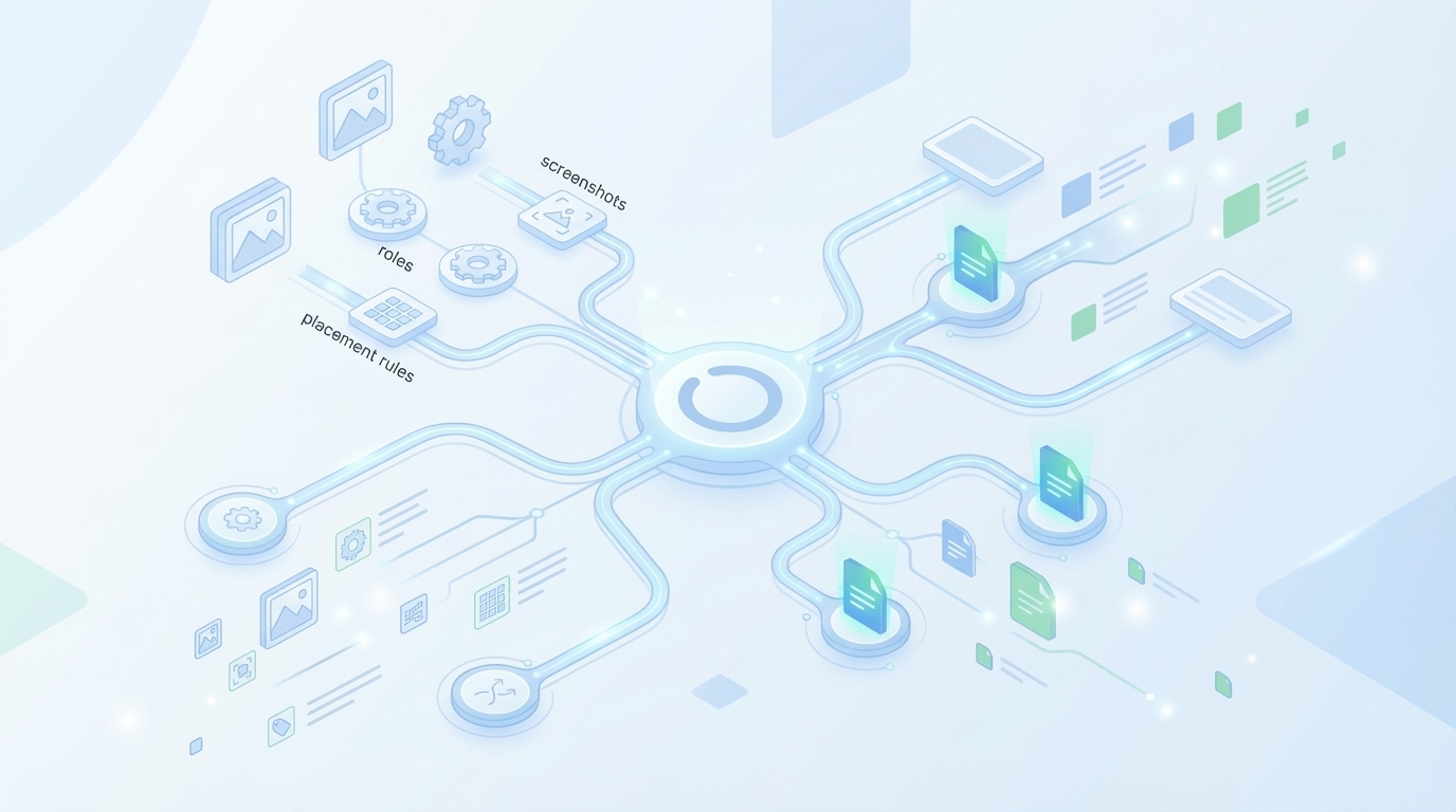 How Oleno Automates Inline Visuals At Scale concept illustration - Oleno