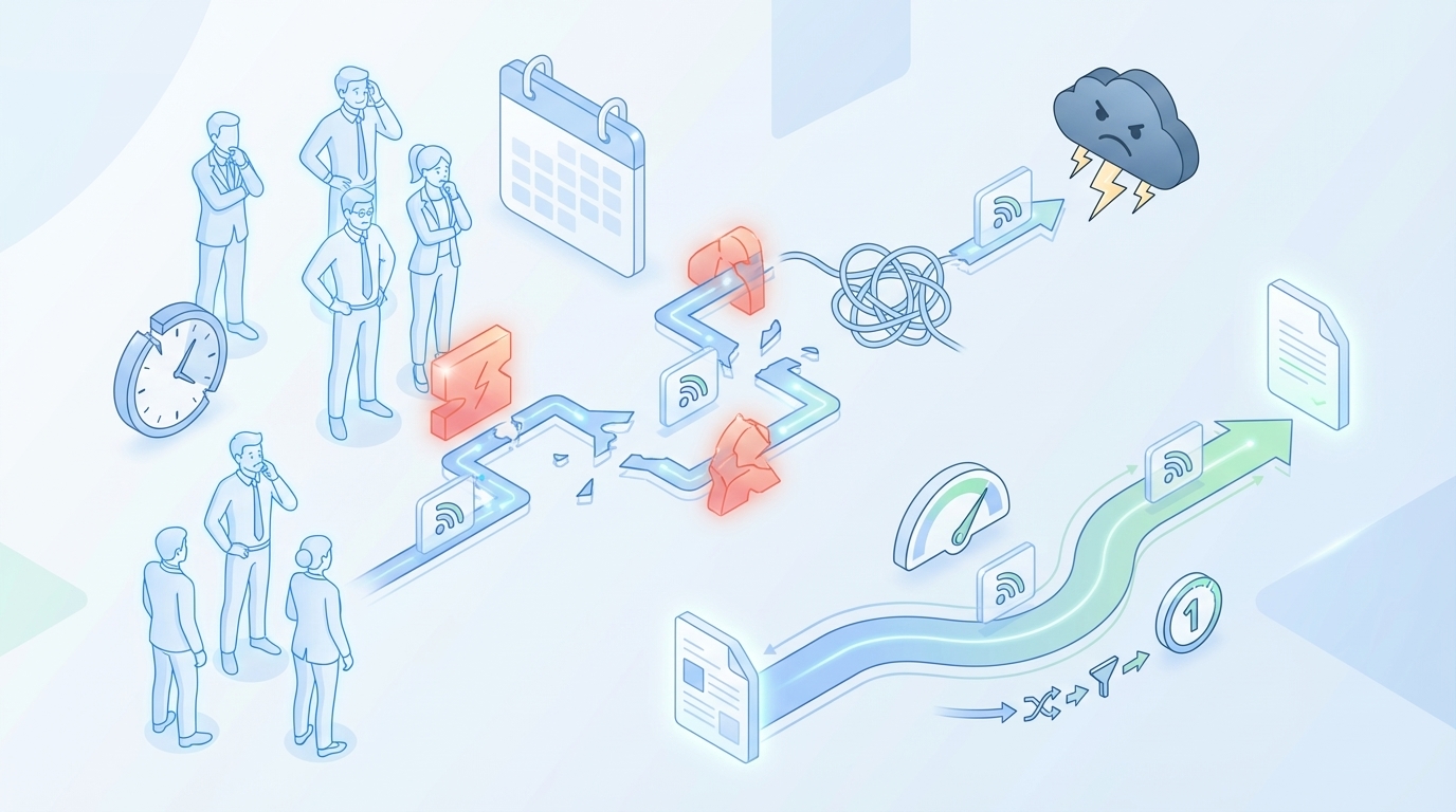 When Signals Do Not Ship, Teams Feel It Fast concept illustration - Oleno