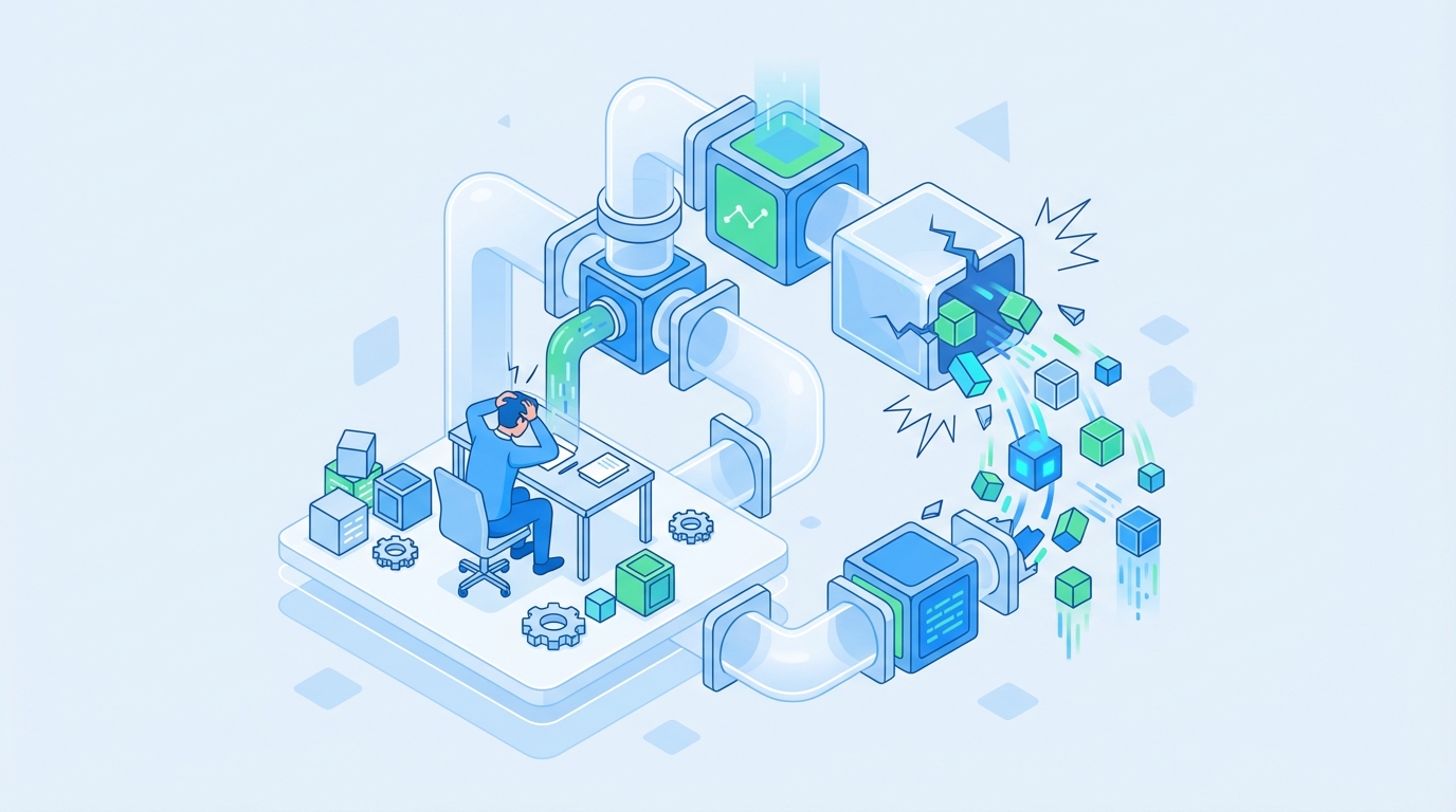 The Pain Feels Personal, But It Is Process concept illustration - Oleno