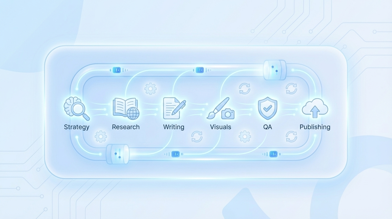 How Oleno Automates This End‑to‑End concept illustration - Oleno