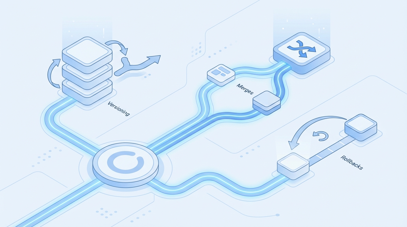 How Oleno Supports Safe Versioning, Merges, And Rollbacks concept illustration - Oleno
