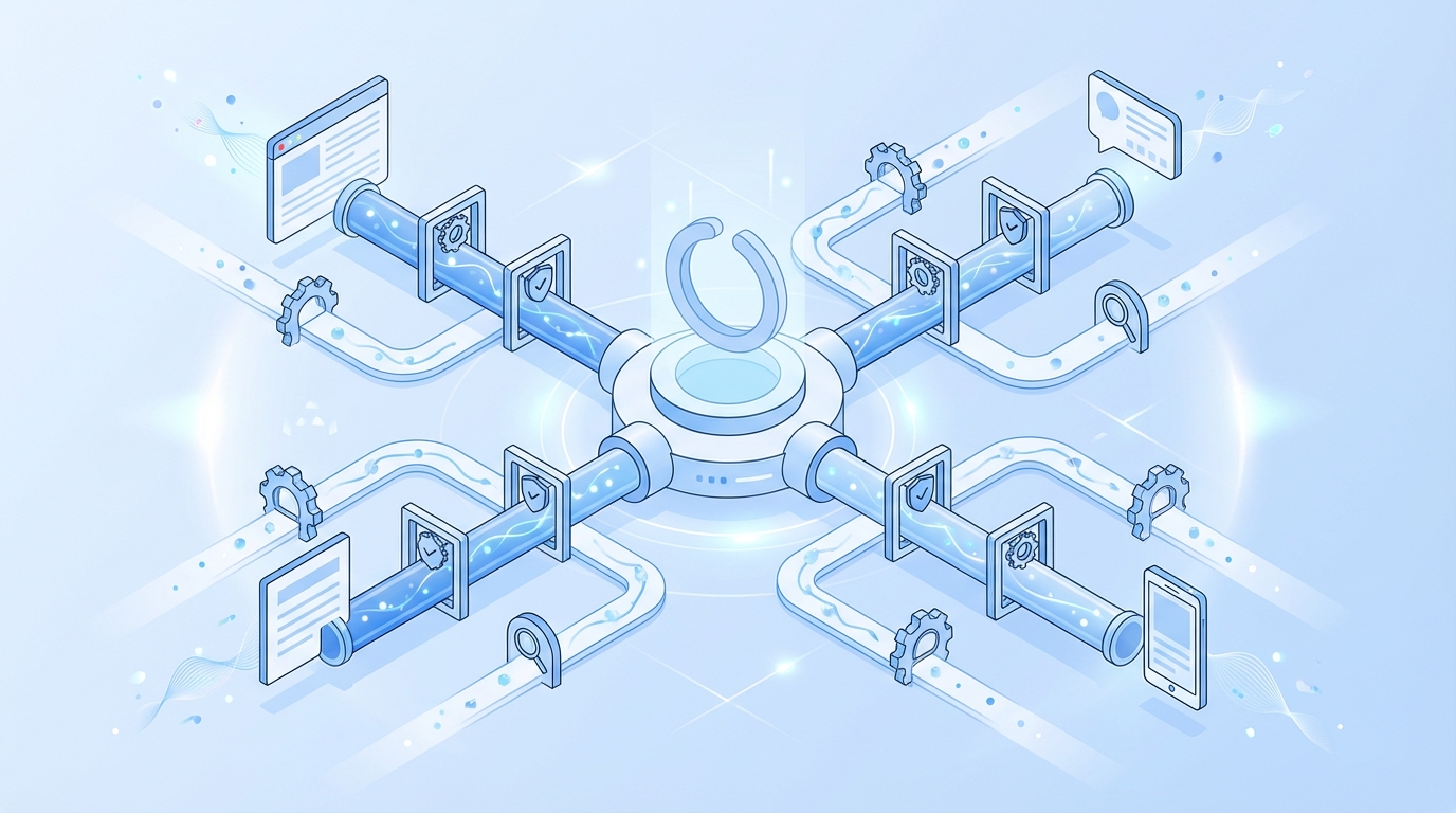 How Oleno Enforces Voice And Claims Across Every Channel concept illustration - Oleno