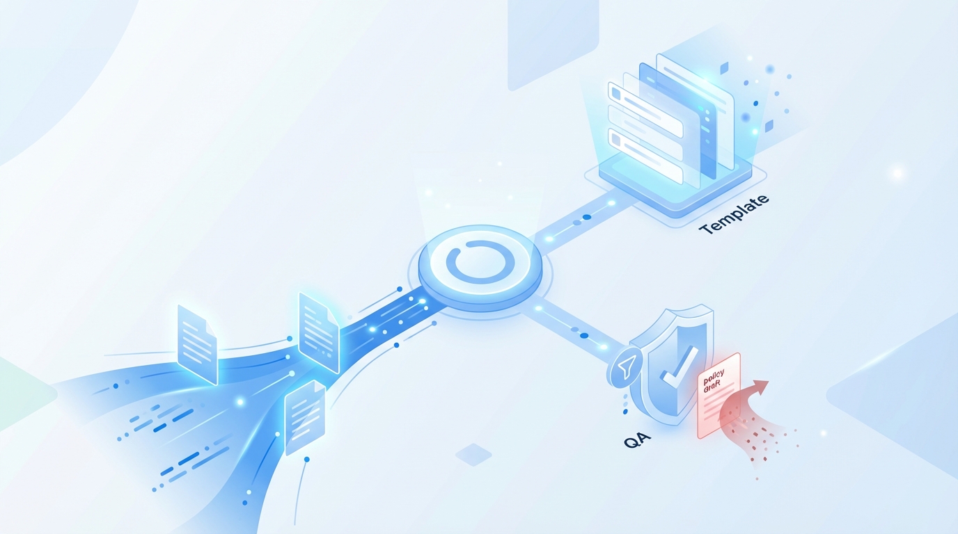 How Oleno Turns Narrative Rules Into Templates And QA concept illustration - Oleno