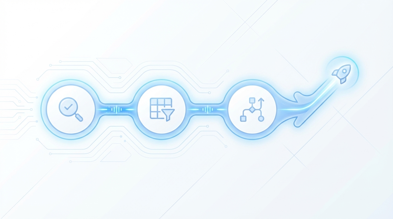 The Playbook: Steps 1–3 concept illustration - Oleno