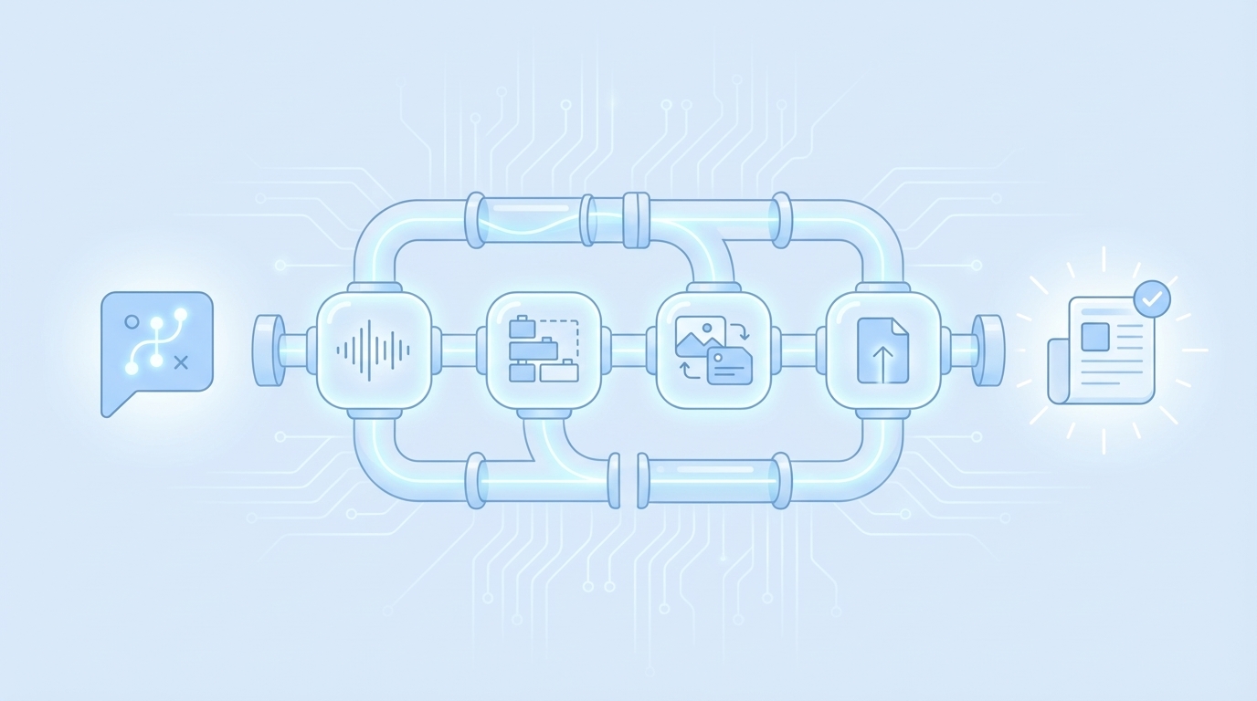 How Oleno Automates The Topic-To-Publish Pipeline concept illustration - Oleno