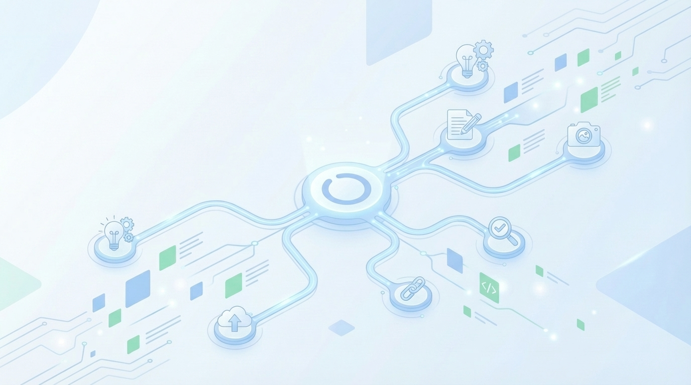 How Oleno Automates This Pipeline End to End concept illustration - Oleno