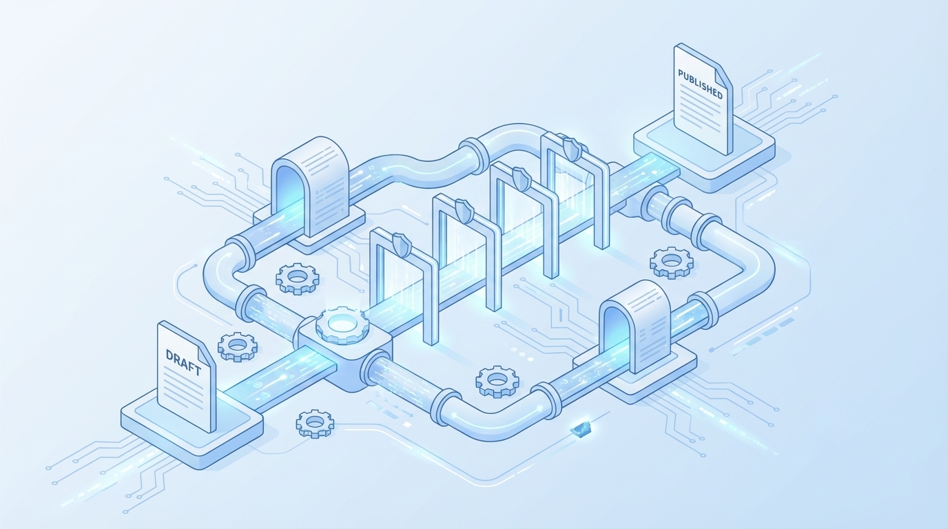 How Oleno Automates Draft-To-Publish With Guardrails concept illustration - Oleno