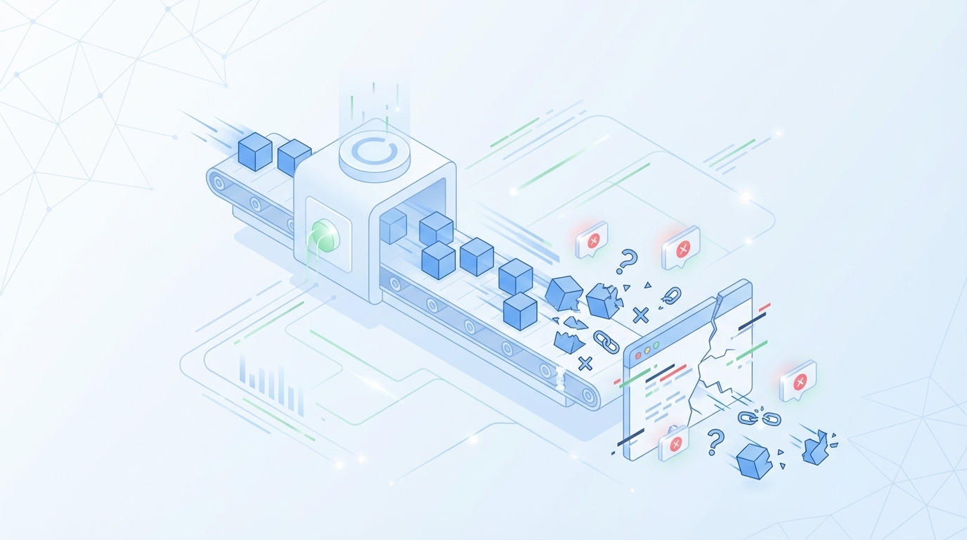 The Frustration Of Shipping More And Trusting It Less concept illustration - Oleno