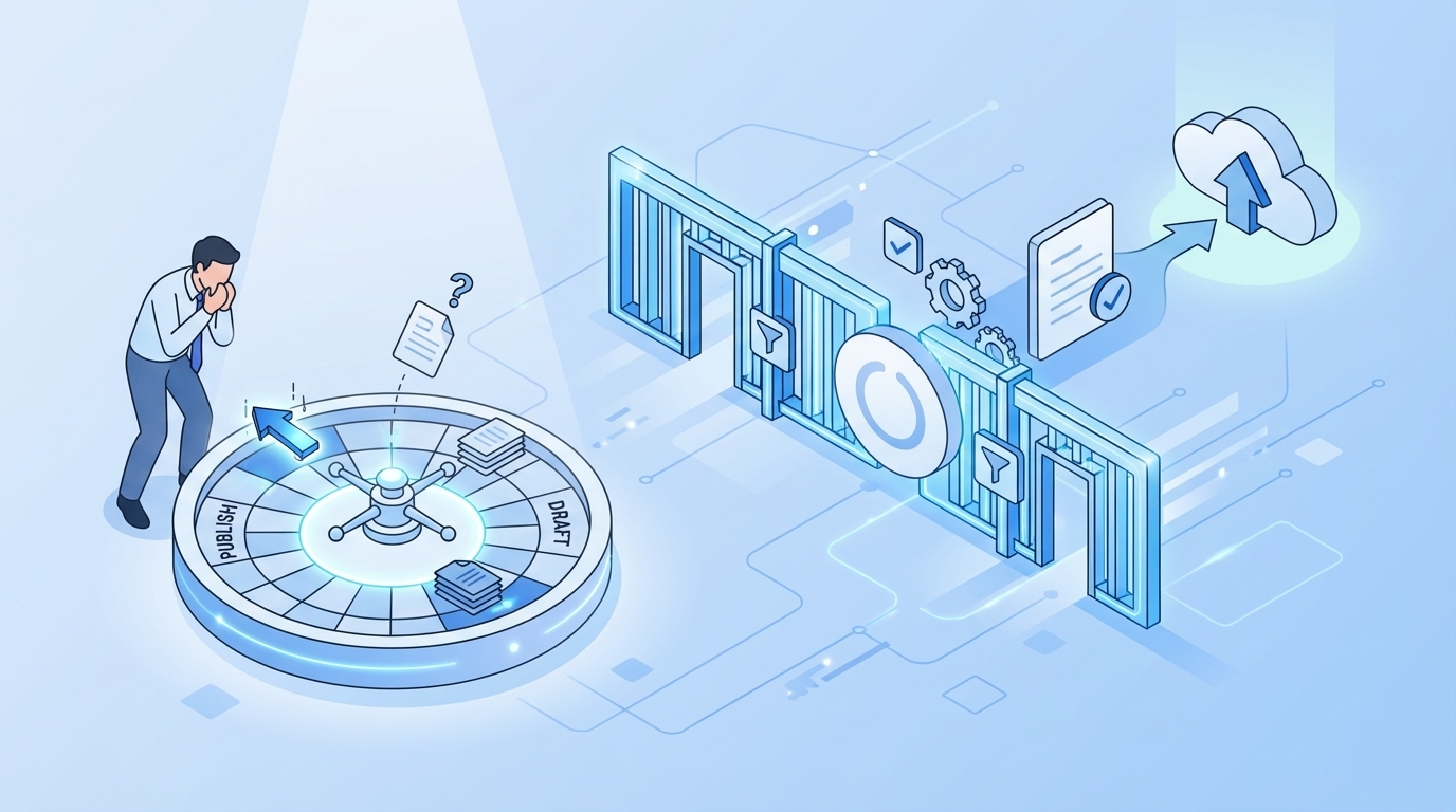 The Emotional Toll Of Publishing Roulette Is Real concept illustration - Oleno