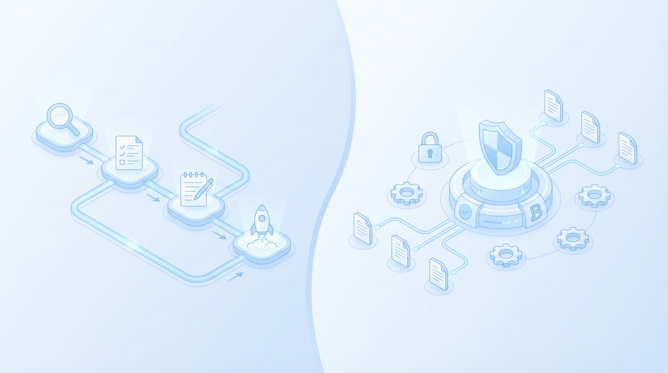 Outrank vs Writer.com: How They Compare for SEO-Led Content Teams concept illustration - Oleno