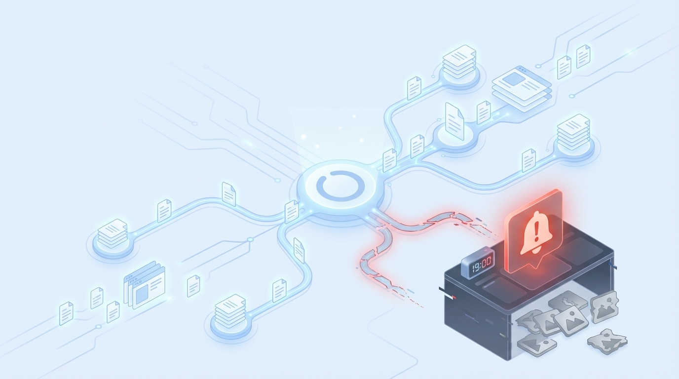 When Brand Drift Lands On Your Desk At 7pm concept illustration - Oleno