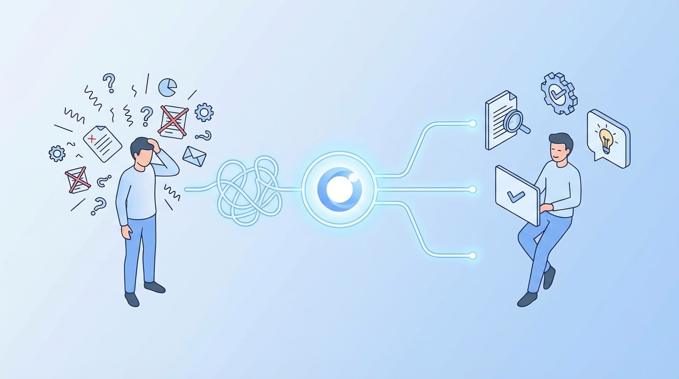 The Human Headache You Can Actually Remove concept illustration - Oleno