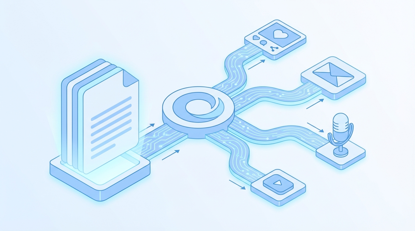 How Oleno Turns Repurposed Longform Into A Repeatable Distribution System concept illustration - Oleno